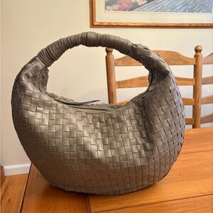 Moda Luxe Charcoal Woven Hobo Bag